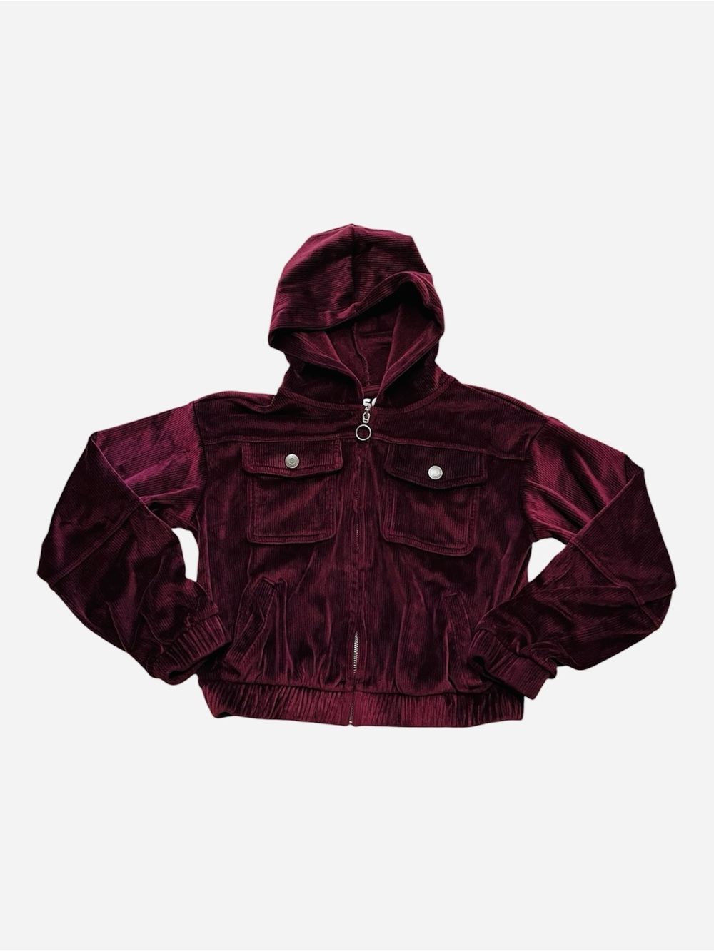 SO L(10/12) Corduroy Full-zip Hooded Sweatshirt